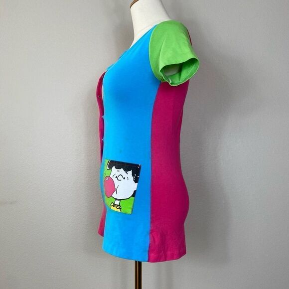 Vintage 80s peanuts color block romper - Picture 2 of 6